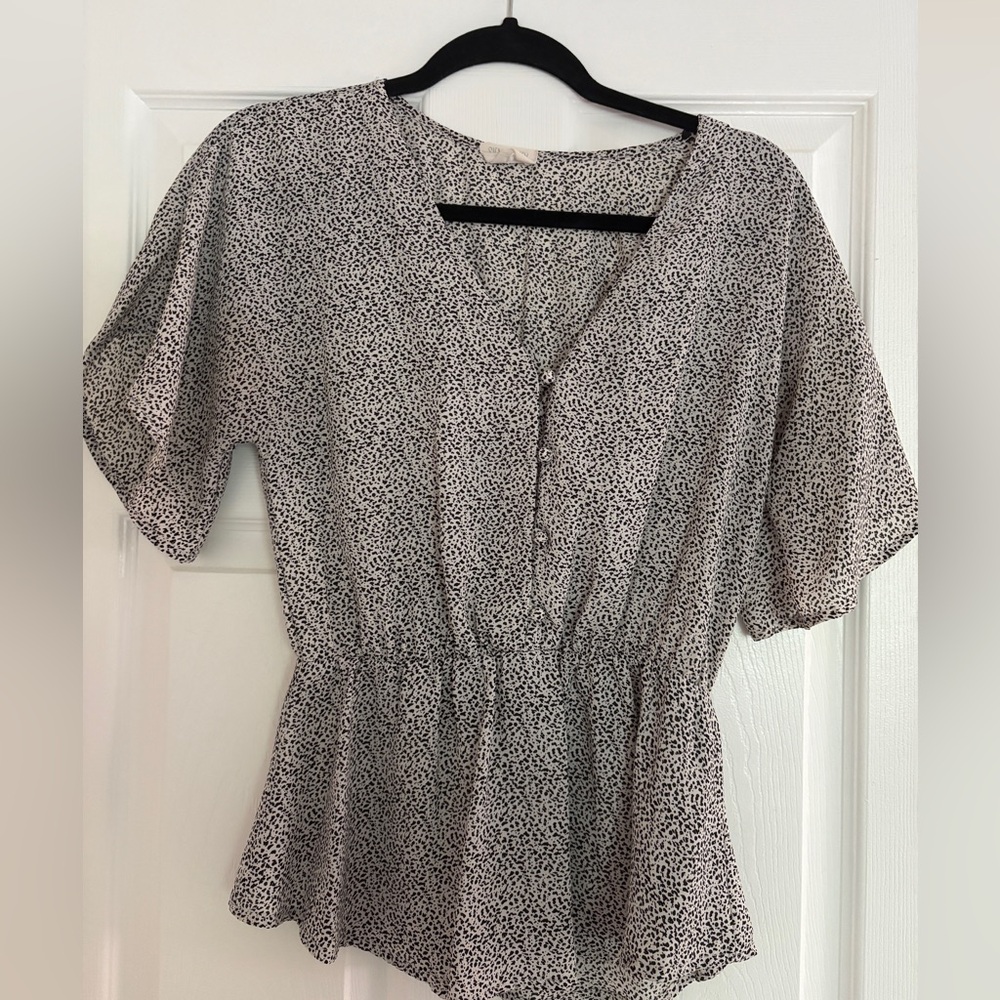 Sienna Sky Black and White Speckled Top